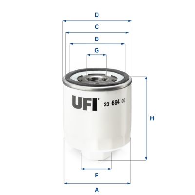 UFI Ölfilter 2366400 Anschraubfilter 92mm GewindemaßM 22 X 1.5 - 6H für Ford