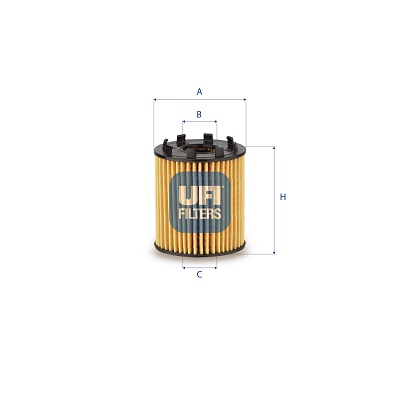 UFI Ölfilter 2525800 Filtereinsatz 76mm für Opel Fiat GM Peugeot