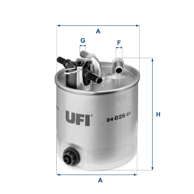 Ufi Kraftstofffilter 2402601 Filtereinsatz 123Mm Für Nissan Renault