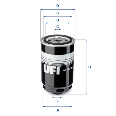 Ufi Kraftstofffilter 2412200 Filtereinsatz 142Mm Für Hyundai