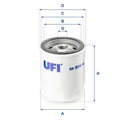 UFI Kraftstofffilter 2430400 Anschraubfilter 92mm für Volvo Ford MWM