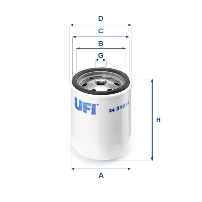 Ufi Kraftstofffilter 2431901 Filtereinsatz 92Mm Für Ford Gm Mercedes