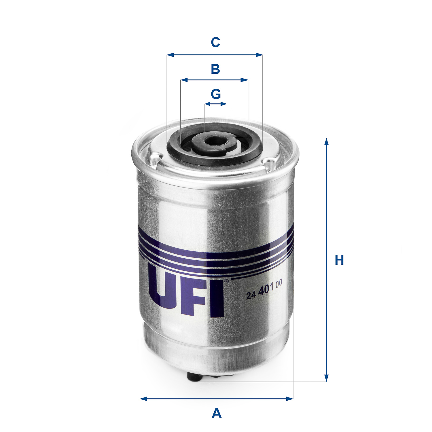 UFI Kraftstofffilter 2440100 Filtereinsatz 138mm GewindemaßM12 für Ford