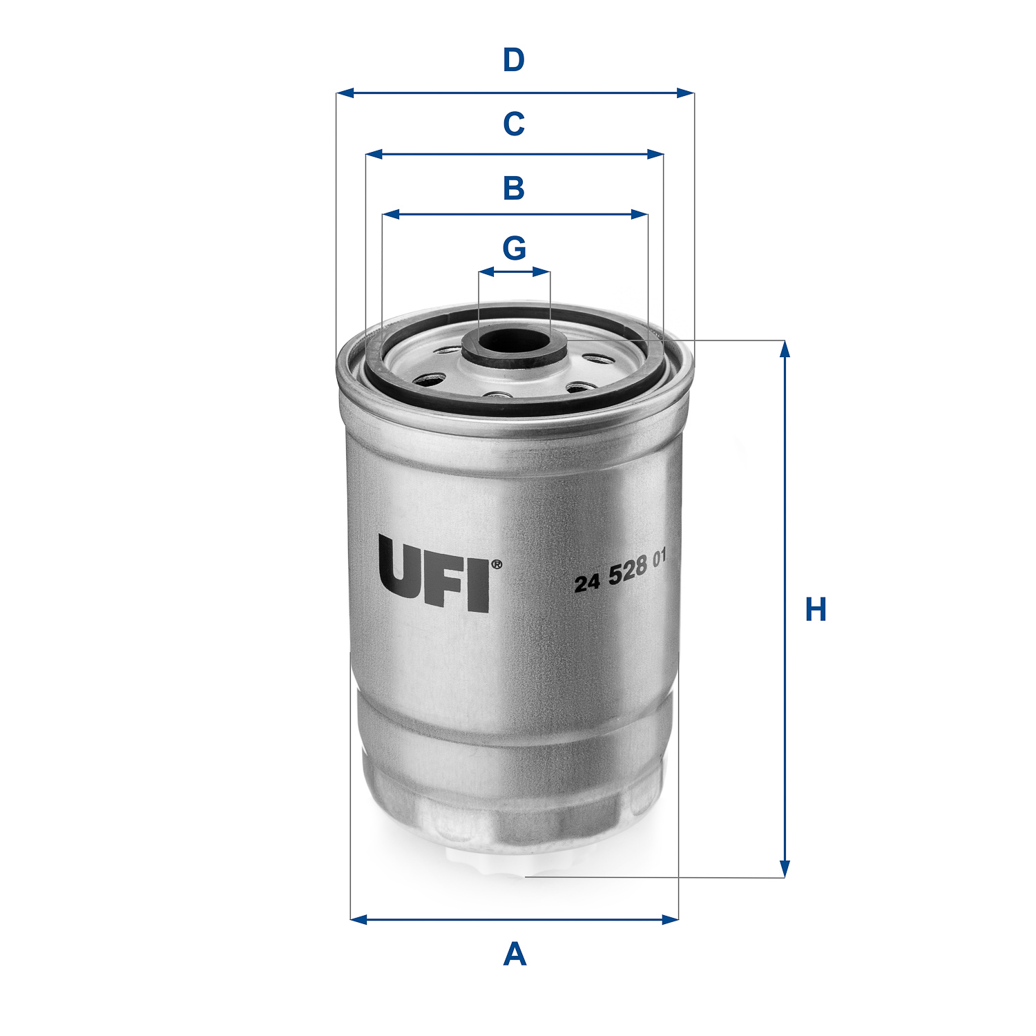 Ufi Kraftstofffilter 2452801 Filtereinsatz 144Mm Für Chrysler Fiat