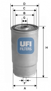 UFI Kraftstofffilter 24.460.00  80mm für HYUNDAI 31922-26900 31922-3A800
