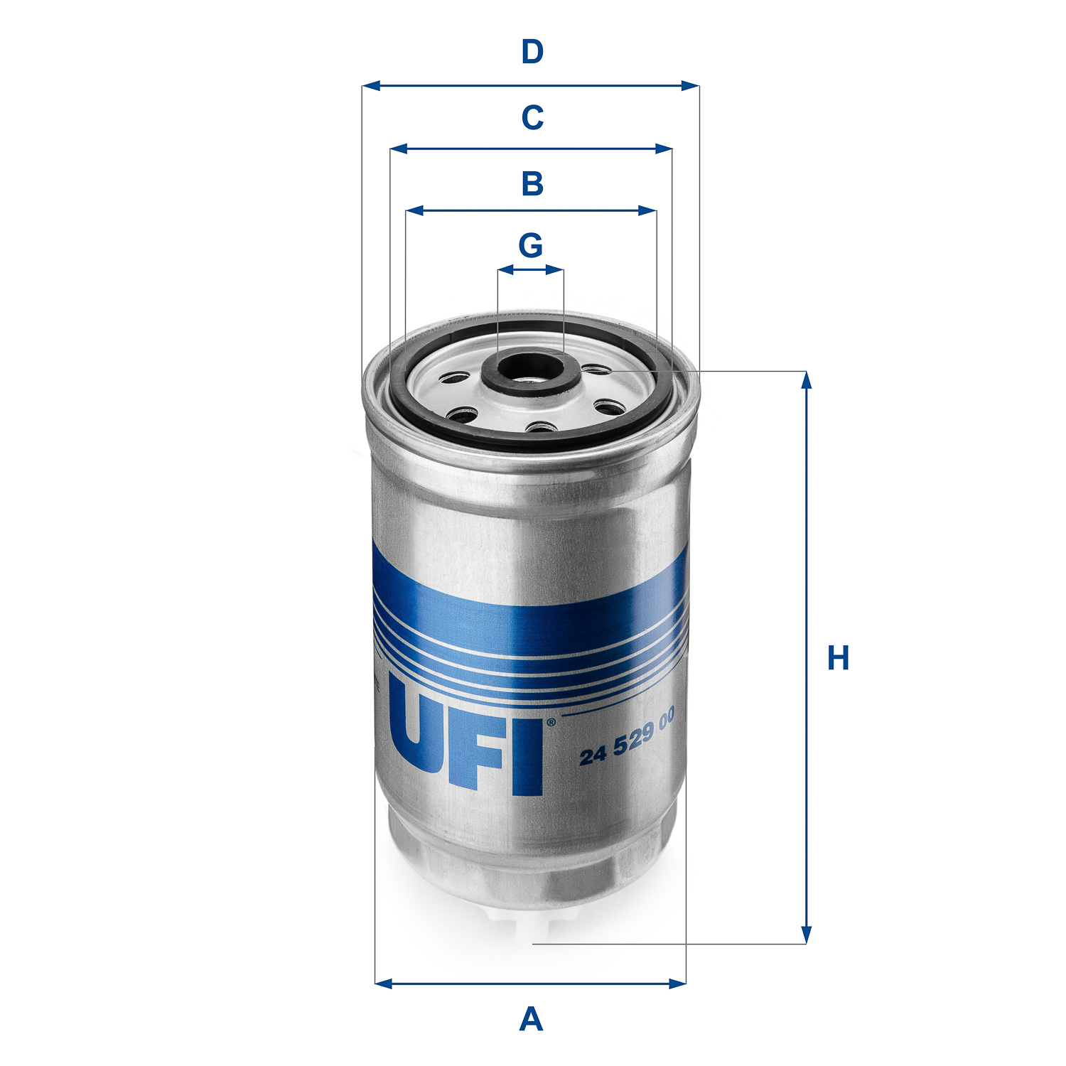 Ufi Kraftstofffilter 2452900 Filtereinsatz 153Mm Für Fiat Chrysler