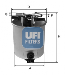 Ufi Kraftstofffilter 5539300 Filtereinsatz 127Mm Gewindemaßm10 Für Renault