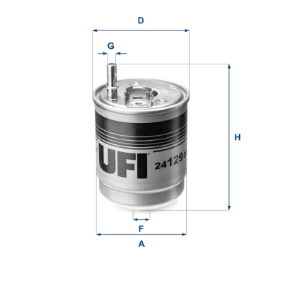 Ufi Kraftstofffilter 2412900 Filtereinsatz 160Mm Für Hyundai