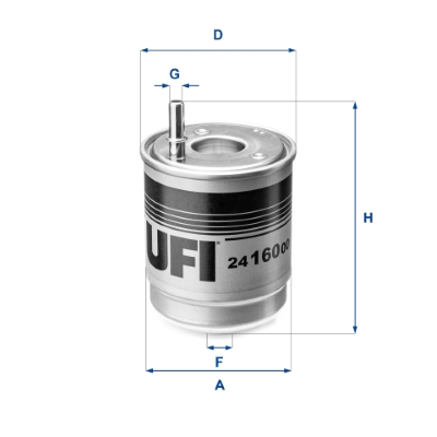 Ufi Kraftstofffilter 2416000 Filtereinsatz 160Mm Für Hyundai
