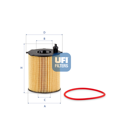 Ufi Ölfilter 2518700 Filtereinsatz 100Mm Für Opel Peugeot Toyota - Bild 3