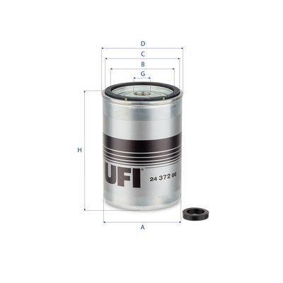 UFI Kraftstofffilter 2437200 Filtereinsatz 123mm