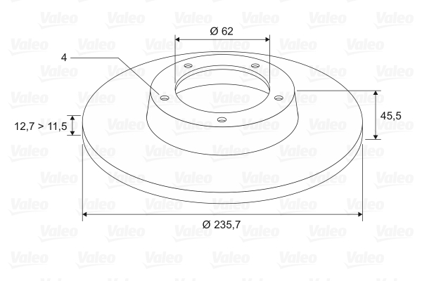 Valeo Bremsscheibe 186530 Vorderachse Voll 236Mm 13Mm Für Skoda