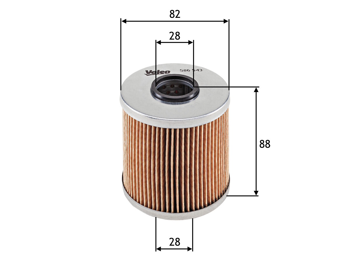 Valeo Ölfilter 586543 Filtereinsatz 88Mm Für Bmw Ford