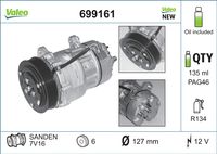 VALEO Kompressor, Klimaanlage "VALEO CORE-FLEX", Art.-Nr. 699161