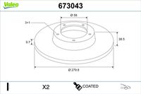 VALEO Bremsscheibe f&uuml;r SMART FORTWO Coupe (451), Art.-Nr. 673043
