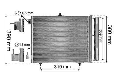 VAN WEZEL Kondensator, Klimaanlage 40005295 für Citroën/Peugeot Peugeot
