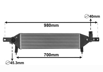 VAN WEZEL Ladeluftkühler  für NISSAN 14461-BB50B 14461-BB50A 14461BB50B 33004409
