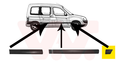 VAN WEZEL Zier-/Schutzleiste, Kotflügel 4051422 vorne rechts für Citroën/Peugeot