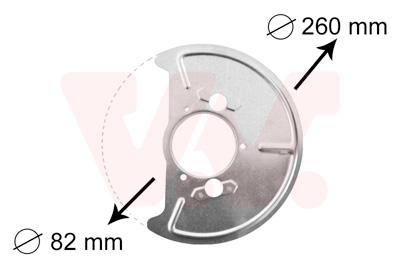 VAN WEZEL Spritzblech, Bremsscheibe 5870372 Vorderachse rechts für VW