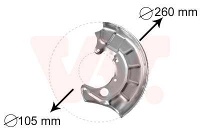 VAN WEZEL Spritzblech, Bremsscheibe 5880371 Vorderachse links für VW