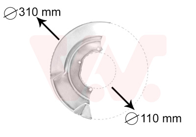 VAN WEZEL Spritzblech, Bremsscheibe 5874372 Vorderachse rechts für VW