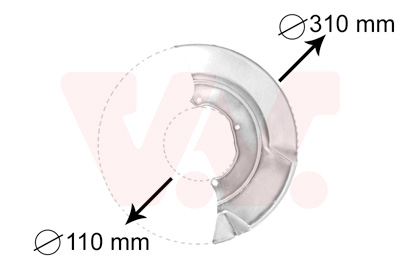VAN WEZEL Spritzblech, Bremsscheibe 5874371 Vorderachse links für VW