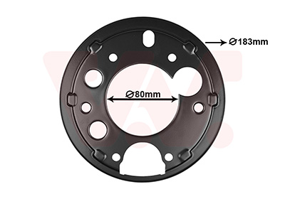 VAN WEZEL Spritzblech, Bremsscheibe 3076374 Hinterachse rechts für Mercedes VW