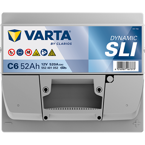 VARTA Starterbatterie DYNAMIC SLI 12 V, 52 Ah, 520 A 552401052k262 12V 68Ah 520A für Opel CHEVROLET Fiat VW Suzuki TOYOTA NISSAN RENAULT JAGUAR Audi