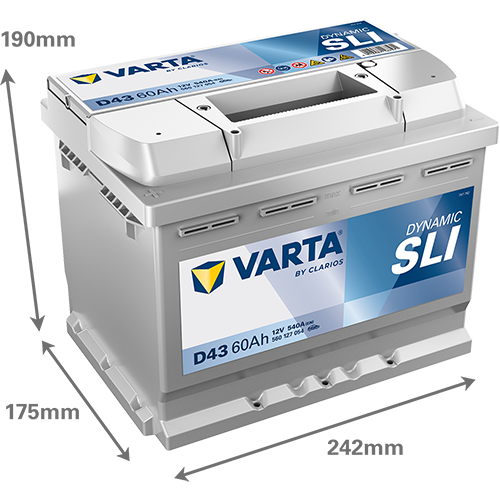 VARTA Starterbatterie DYNAMIC SLI 12 V, 60 Ah, 540 A 560127054k262 12V 68Ah 540A für Opel SAAB Chrysler Fiat / LANCIA TOYOTA MITSUBISHI