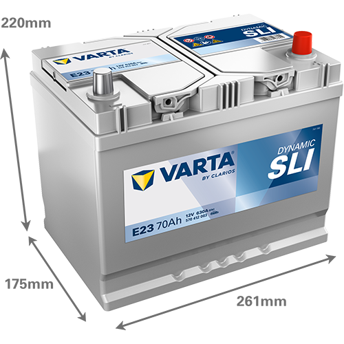VARTA Starterbatterie DYNAMIC SLI 12 V, 70 Ah, 630 A 570412063k262 12V 68Ah 630A für Ford Volvo CHEVROLET GEELY BYD SSANGYONG TOYOTA HYUNDAI Suzuki N