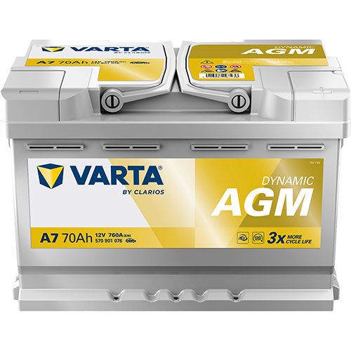 VARTA Starterbatterie "DYNAMIC AGM 12 V, 70 Ah, 760 A", Art.-Nr. 570901076K262