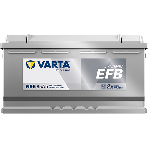VARTA Starterbatterie DYNAMIC EFB 12 V, 95 Ah, 850 A 595500085k262 12V 68Ah 850A für Fiat Audi RENAULT