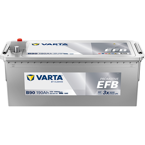 VARTA Starterbatterie PROMOTIVE EFB 12 V, 190 Ah, 1050 A 690500105k182 12V 68Ah 1050A für DAF Volvo RENAULT TRUCKS Mercedes