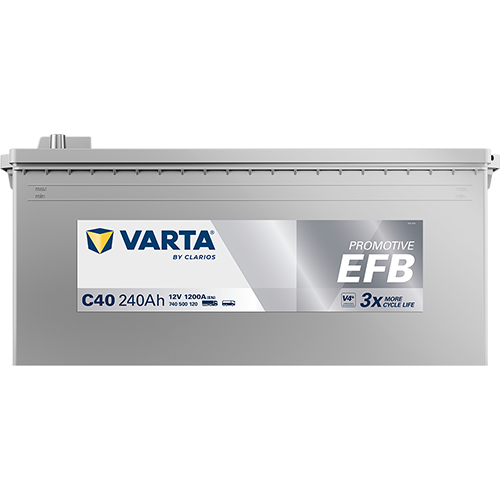 VARTA Starterbatterie PROMOTIVE EFB 12 V, 240 Ah, 1200 A 740500120k182 12V 68Ah 1200A für DAF Volvo Mercedes RENAULT TRUCKS MAN