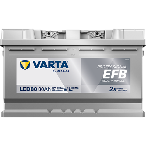VARTA Starterbatterie PROFESSIONAL DUAL PURPOSE EFB 12 V, 80 Ah, 800 A 932080080k312 12V 68Ah 800A
