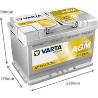 VARTA Starterbatterie "DYNAMIC AGM 12 V, 70 Ah, 760 A", Art.-Nr. 570901076K262