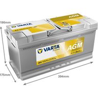 VARTA Starterbatterie "DYNAMIC AGM 12 V, 105 Ah, 950 A", Art.-Nr. 605901095K262