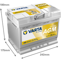 VARTA Starterbatterie "DYNAMIC AGM 12 V, 60 Ah, 680 A", Art.-Nr. 560901068K262