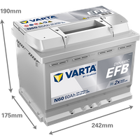 VARTA Starterbatterie "DYNAMIC EFB 12 V, 60 Ah, 640 A", Art.-Nr. 560500064K262