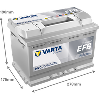 VARTA Starterbatterie "DYNAMIC EFB 12 V, 70 Ah, 760 A", Art.-Nr. 570500076K262