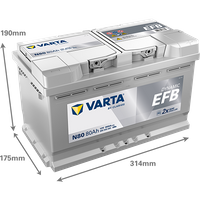 VARTA Starterbatterie "DYNAMIC EFB 12 V, 80 Ah, 800 A", Art.-Nr. 580500080K262