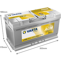 VARTA Starterbatterie "PROFESSIONAL DUAL PURPOSE AGM 12 V, 95 Ah, 850 A", Art.-Nr. 840095085K312