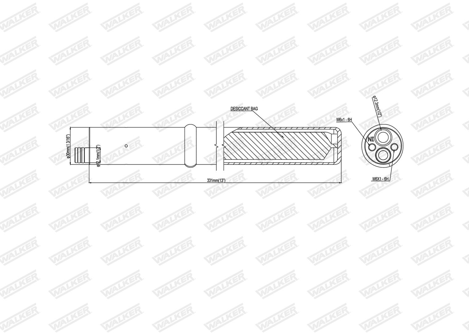 WALKER Trockner, Klimaanlage wdr00220 für VW