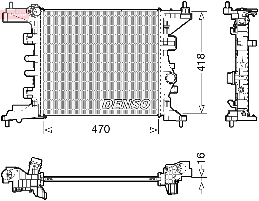 Denso Kühler Größe 38.0 Drm20121 - Bild 8