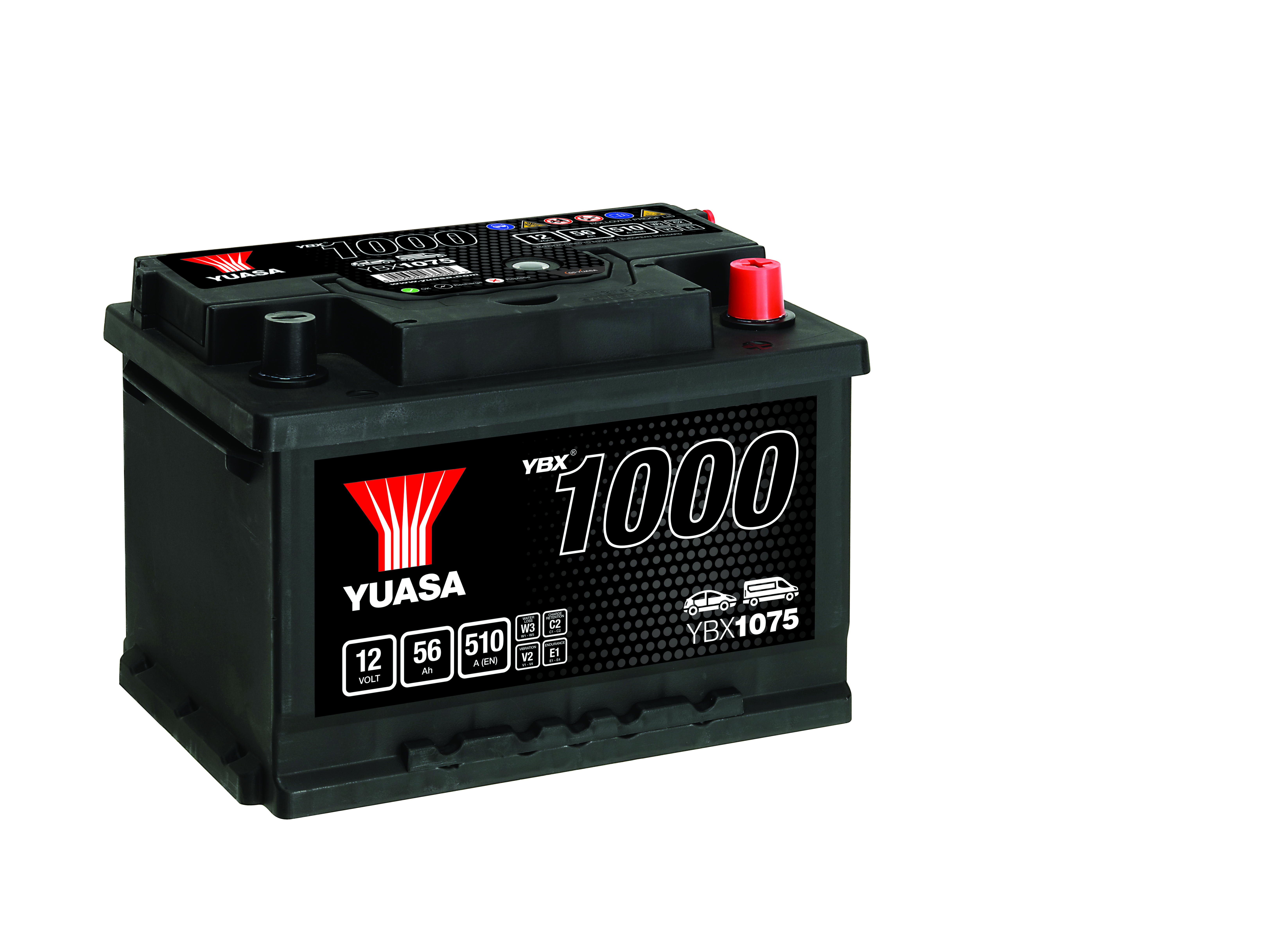 YUASA Starterbatterie YBX1000 SMF 12 V, 56 Ah, 510 A ybx1075 12V 68Ah 510A für Ford Mercedes Audi VAG SEAT VW