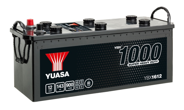 YUASA Starterbatterie YBX1000 SHD Super Heavy Duty 12 V, 143 Ah, 900 A ybx1612 12V 68Ah 900A für Volvo DAF Iveco Mercedes