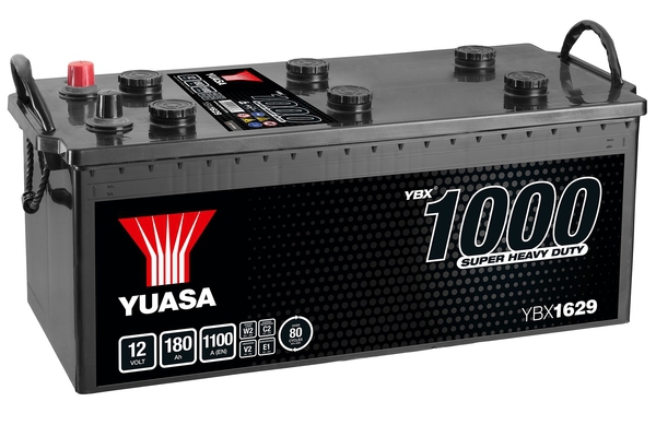 YUASA Starterbatterie YBX1000 SHD Super Heavy Duty 12 V, 180 Ah, 1100 A ybx1629 12V 68Ah 1100A für Volvo Iveco MAN Mercedes