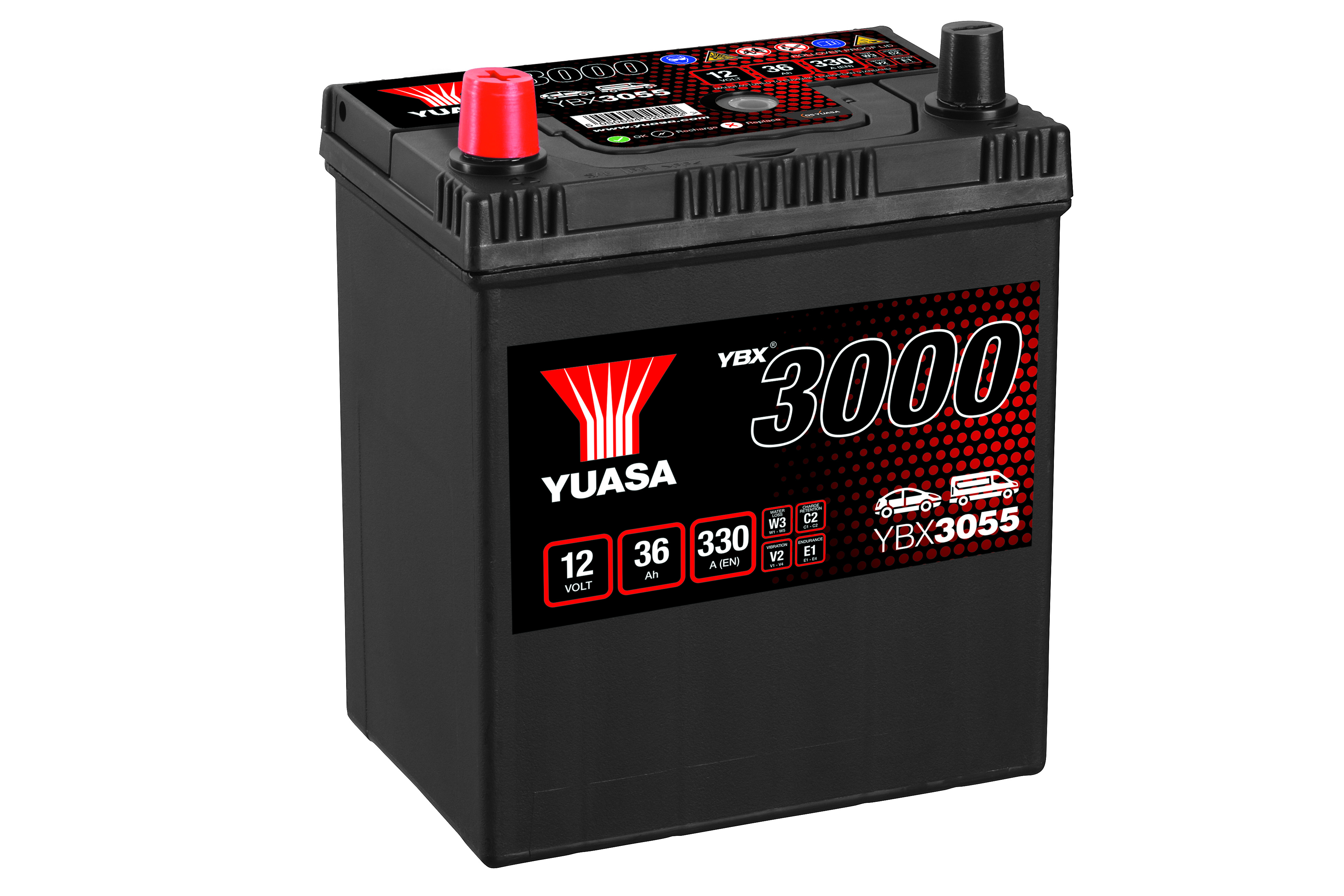 YUASA Starterbatterie YBX3000 SMF 12 V, 36 Ah, 330 A ybx3055 12V 68Ah 330A für MAZDA TOYOTA Suzuki DAEWOO NISSAN