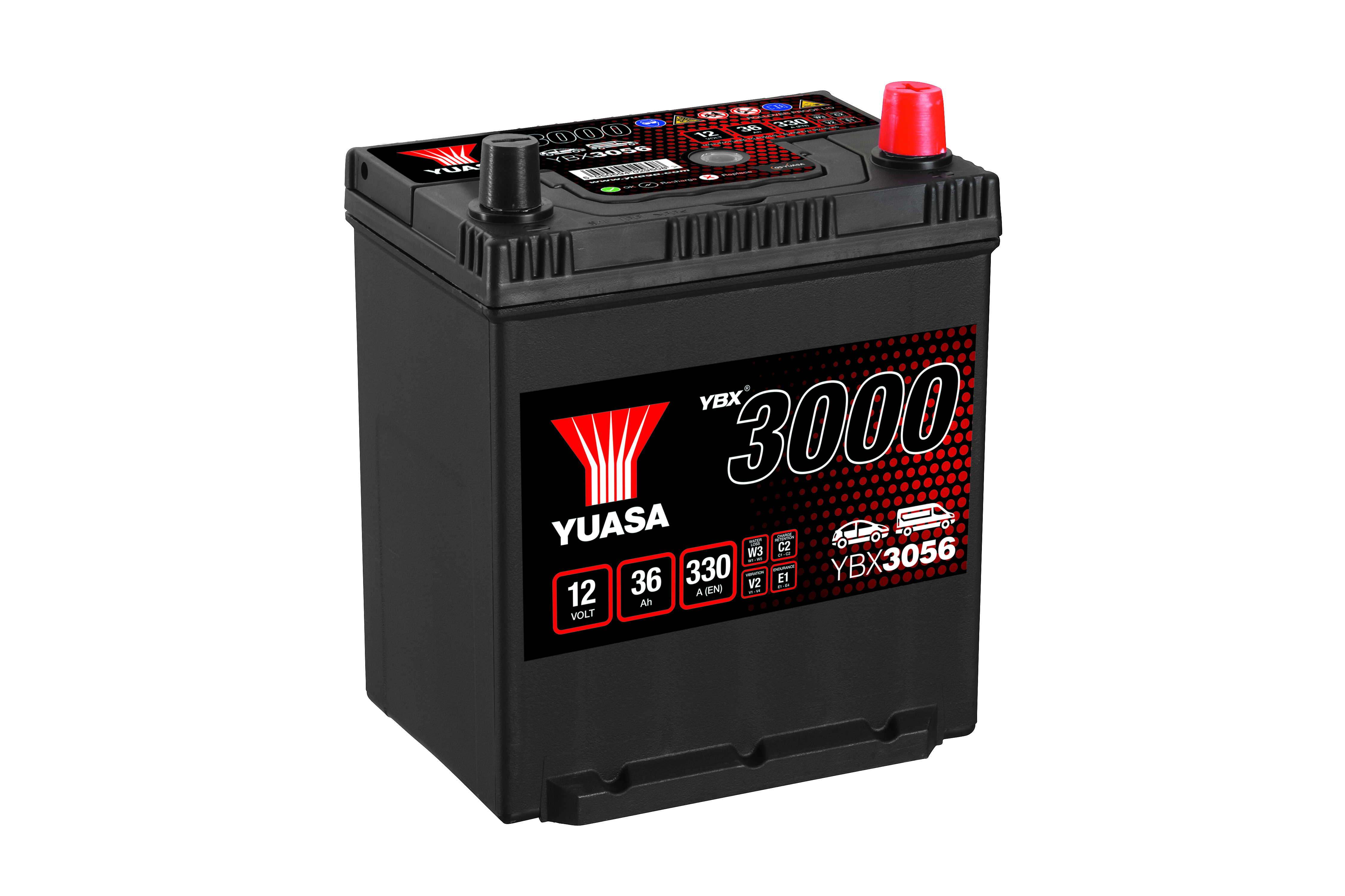 YUASA Starterbatterie YBX3000 SMF 12 V, 36 Ah, 330 A ybx3056 12V 68Ah 330A für HYUNDAI KIA Citroën/Peugeot