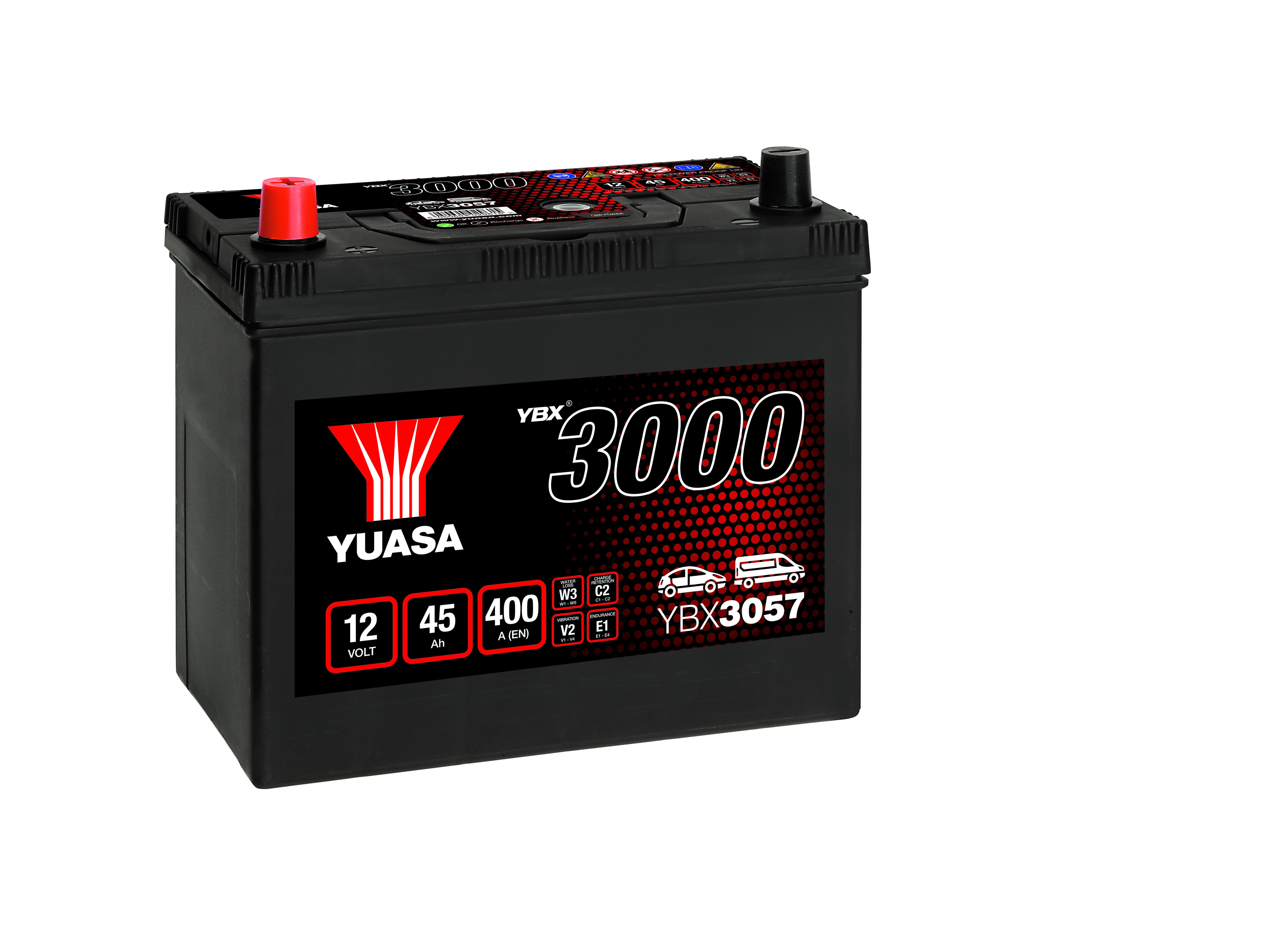 YUASA Starterbatterie YBX3000 SMF 12 V, 45 Ah, 400 A ybx3057 12V 68Ah 400A für TOYOTA HONDA VW MAZDA Suzuki DAIHATSU Audi